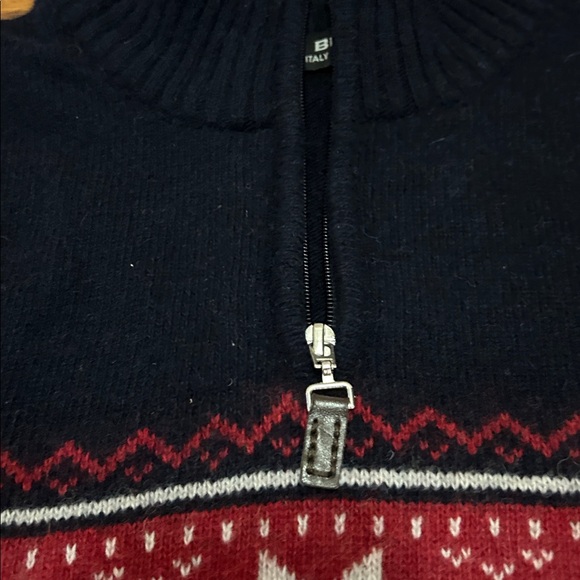Daniele Blasi Sweater Men’s M Navy and Red Snowflake Wool - Picture 6 of 10